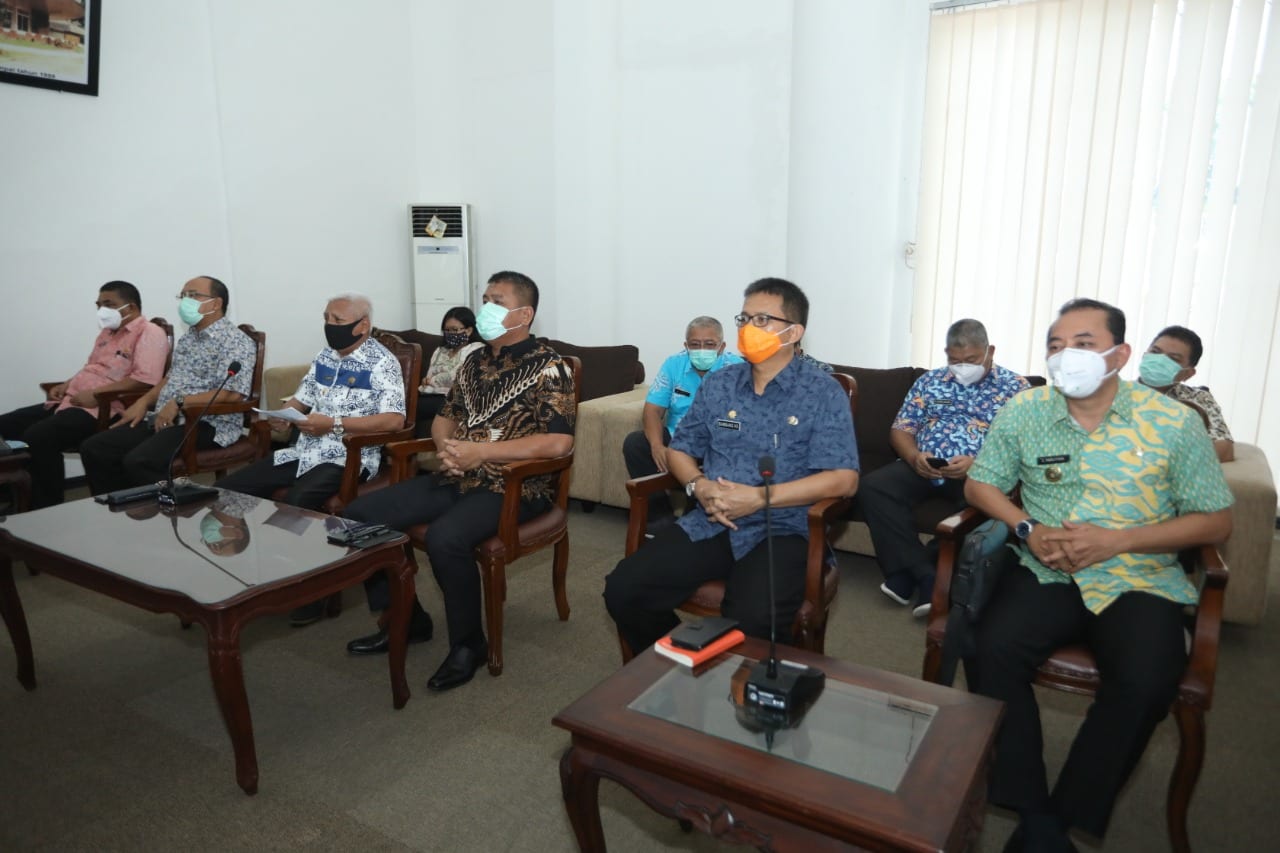 BPK menyerahkan LKPD Tahun Anggaran 2019 kepada Pemerintah Kabupaten Asahan melalui Vidio Conferance, Jumat (17/04/2020).