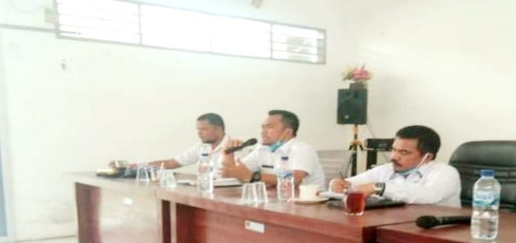 Plt Kepala Dinas Pemberdayaan Masyarakat dan Desa (PMD) Kabupaten Labuhanbatu Abdi Jaya Pohan saat memberikan sambutannya.