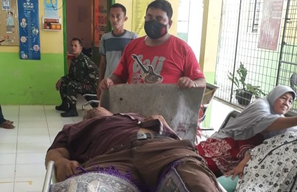 Jasad Supian saat berada di Puskesmas Sialangbuah, Sergai.