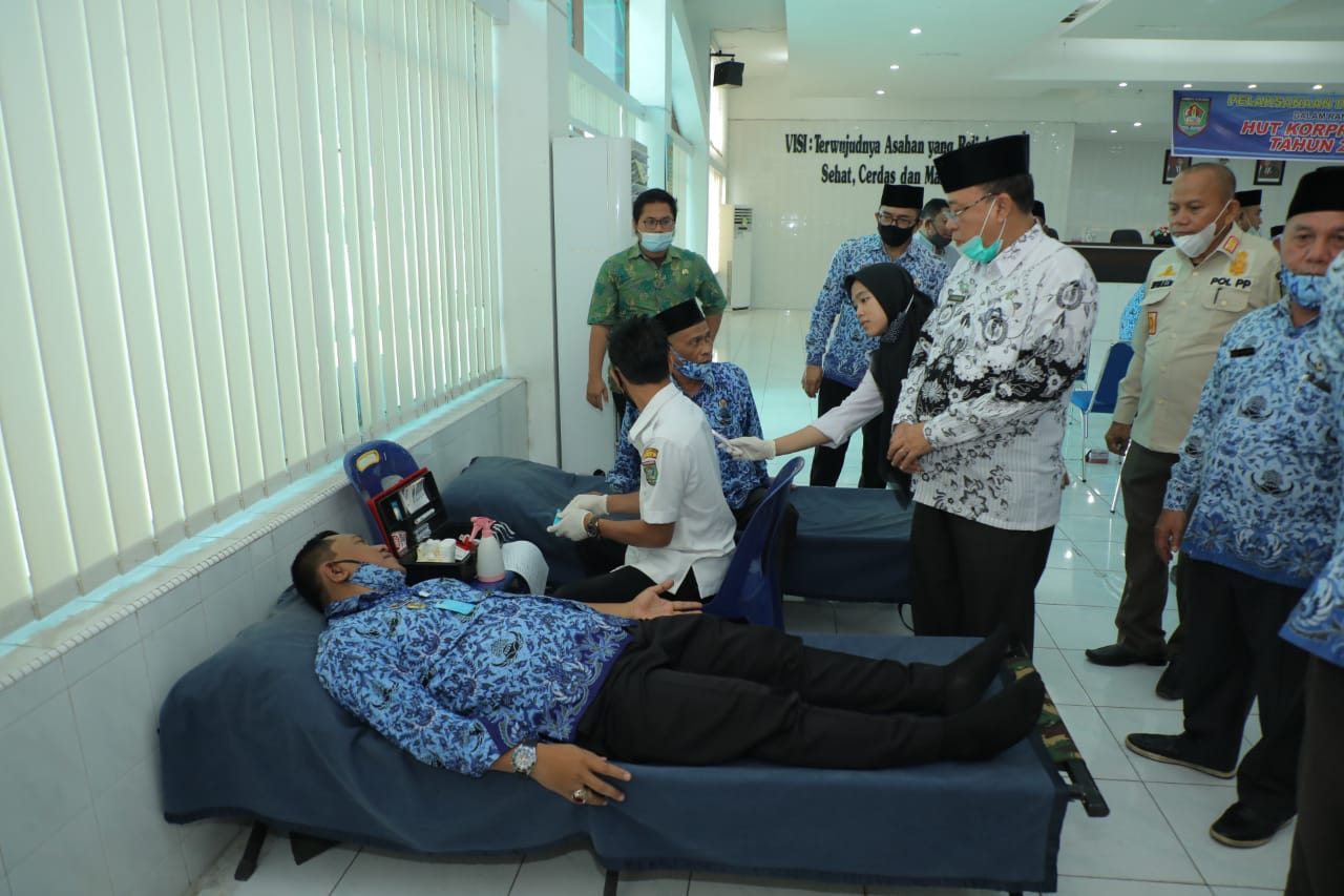 Acara donor darah korpri Kabupaten Asahan.