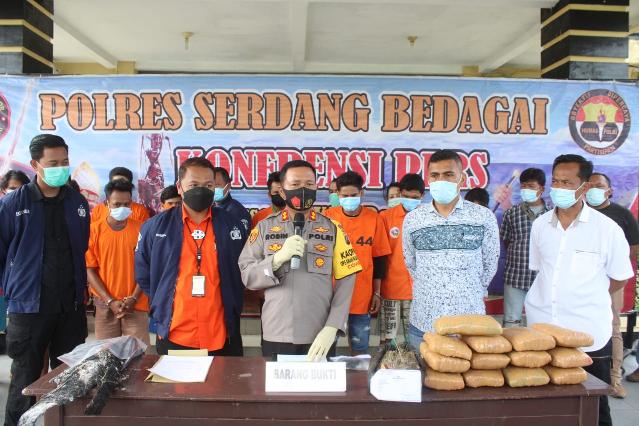 Bawa 14,2 Kg Ganja dan Sabu Warga Batubara Diringkus.