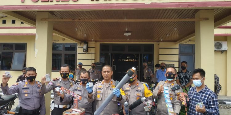 Suasana konferensi pers di Polres Tanjungbalai.