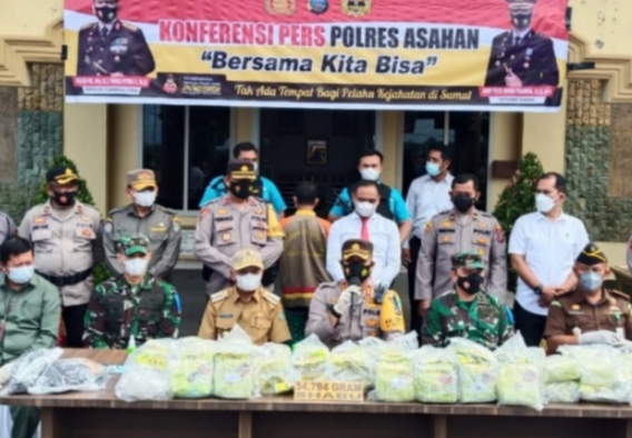 Polres Asahan gelar Konferensi pers pengungkapan 34 kg sabu