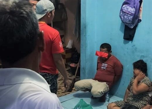 Tersangka HS ditangkap Petugas di Perumahan Jaya Resident, Kelurahan Mutiara Kecamatan Kisaran Timur Kabupaten Asahan.