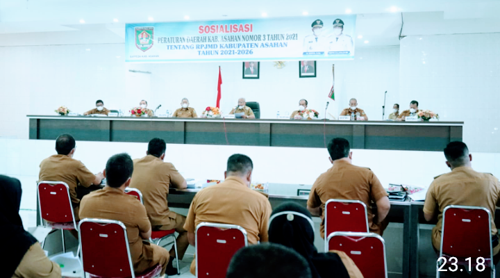 Bupati Asahan saat mengadakan sosialisasi perda nomor 3 tahun 2021 tentang Rancangan Awal RPJMD tahun 2021-2026