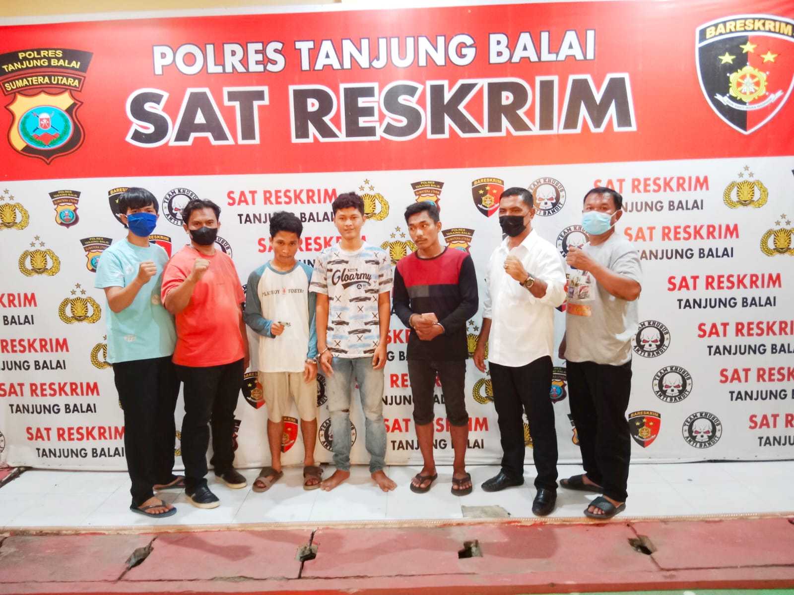 Congkel Jendela, Bobby, Gemilang dan Andreas di Gulung Satreskrim Polres Tanjungbalai