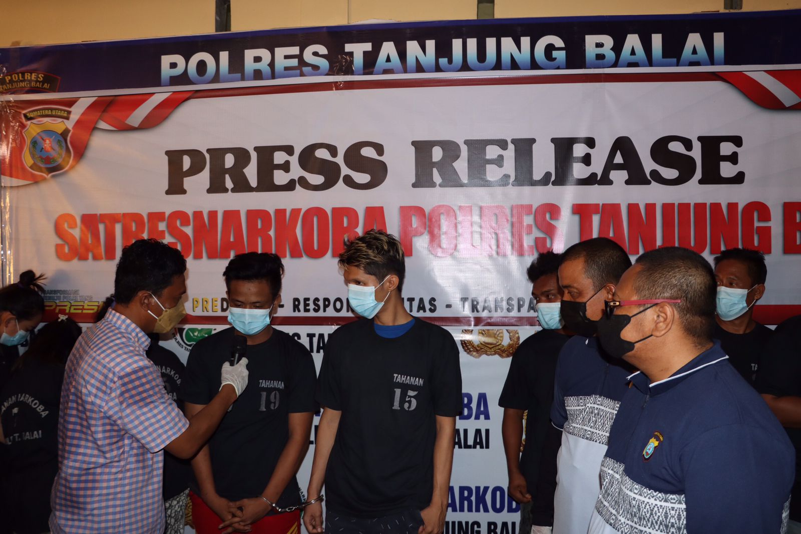 Kapolres Tanjungbalai Paparkan Kasus  Narkoba dengan 9 Tersangka