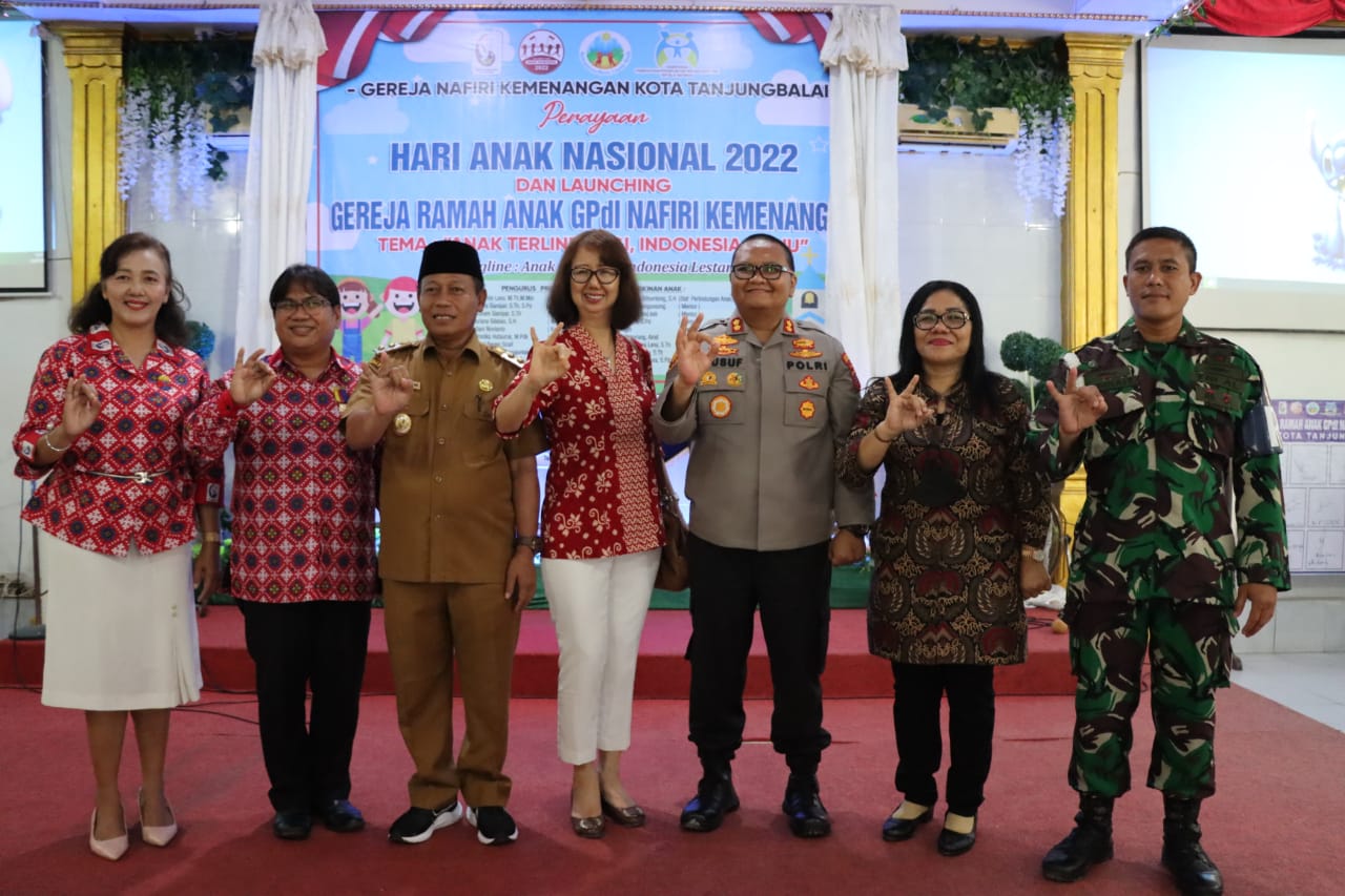 Kapolres dan Plt Walikota Tanjungbalai Hadiri Launching Gereja Ramah Anak GPd.I Nafiri Kemenangan