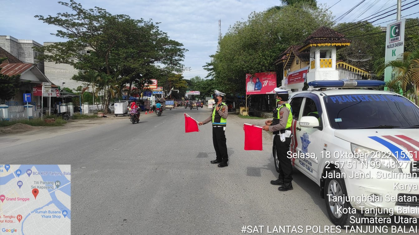 Antisipasi Pelanggaran Lalu Lintas, Satlantas Polres Tanjungbalai Laksanakan Patroli Sore