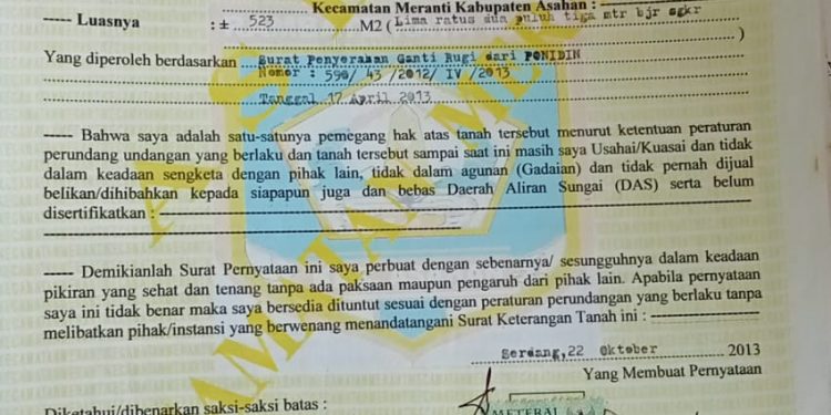 Surat Tanah Hilang, Ahli Waris Buat Laporan