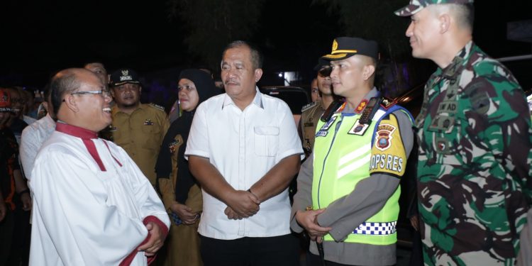 Wakil Bupati Asahan Bersama Forkopimda Pantau Pengamanan Gereja