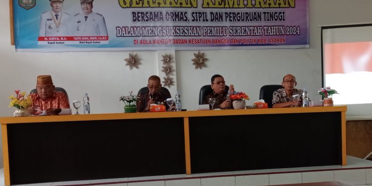 Kesbanpol Asahan Gelar Pertemuan dengan Ormas untuk Menyukseskan Pemilu 2024