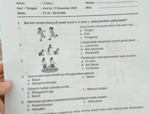 Ilustrasi lembar soal ujian sekolah