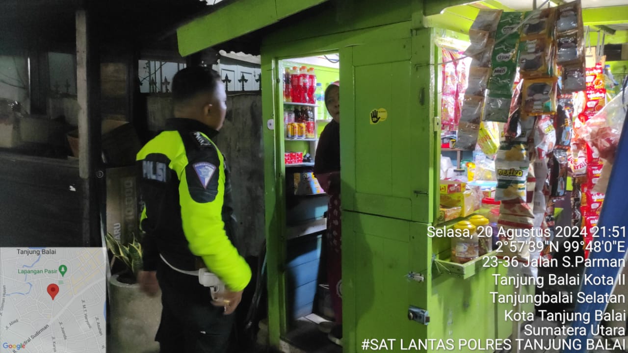 Sat Lantas Polres Tanjungbalai Sambangi Pedagang Kaki Lima