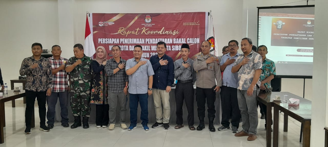 KPU Sibolga Gelar Rakor Persiapan Penerimaan Bacalon Kepala Daerah 2024