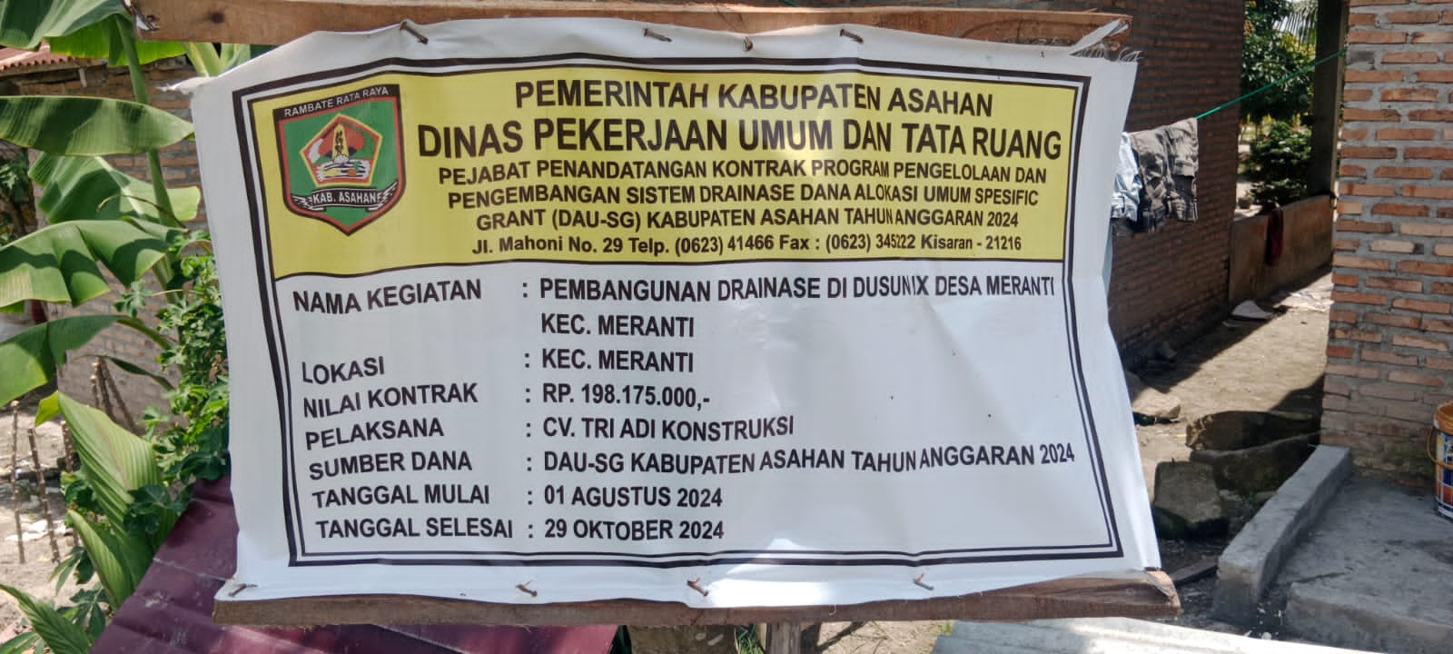 Pengerjaan Proyek  Drainase di Meranti Asahan Diduga Asal Jadi