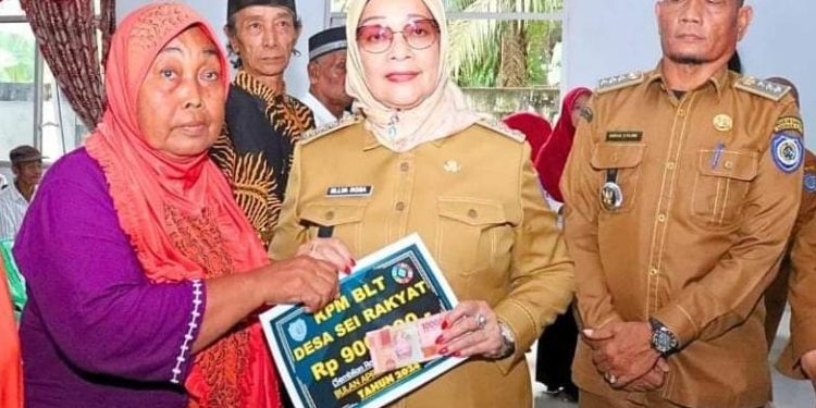 Plt Bupati Labuhanbatu Salurkan BLT-DD di Desa Sei Rakyat