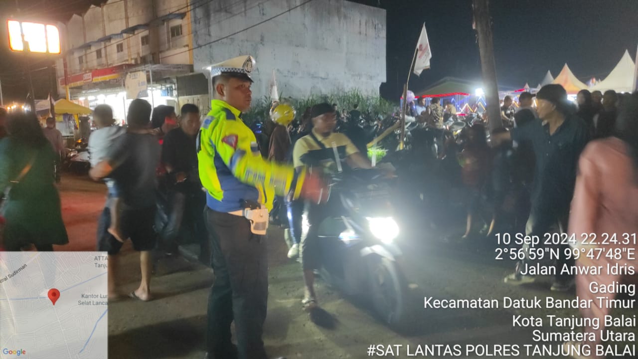 Sat Lantas Polres Tanjungbalai Gelar Blue Light Patrol