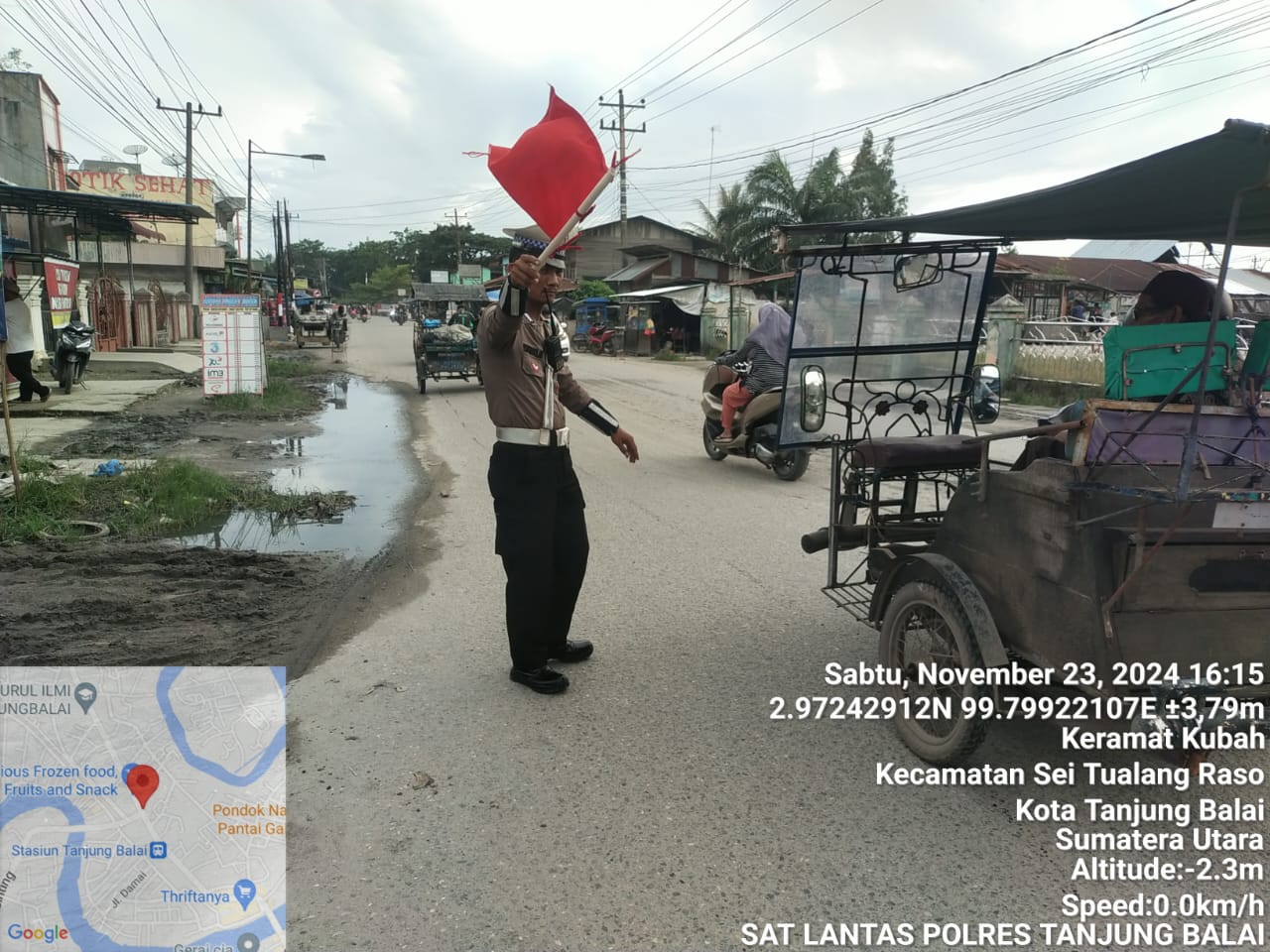 Personel Sat Lantas Polres Tanjungbalai Gelar Patroli Sore