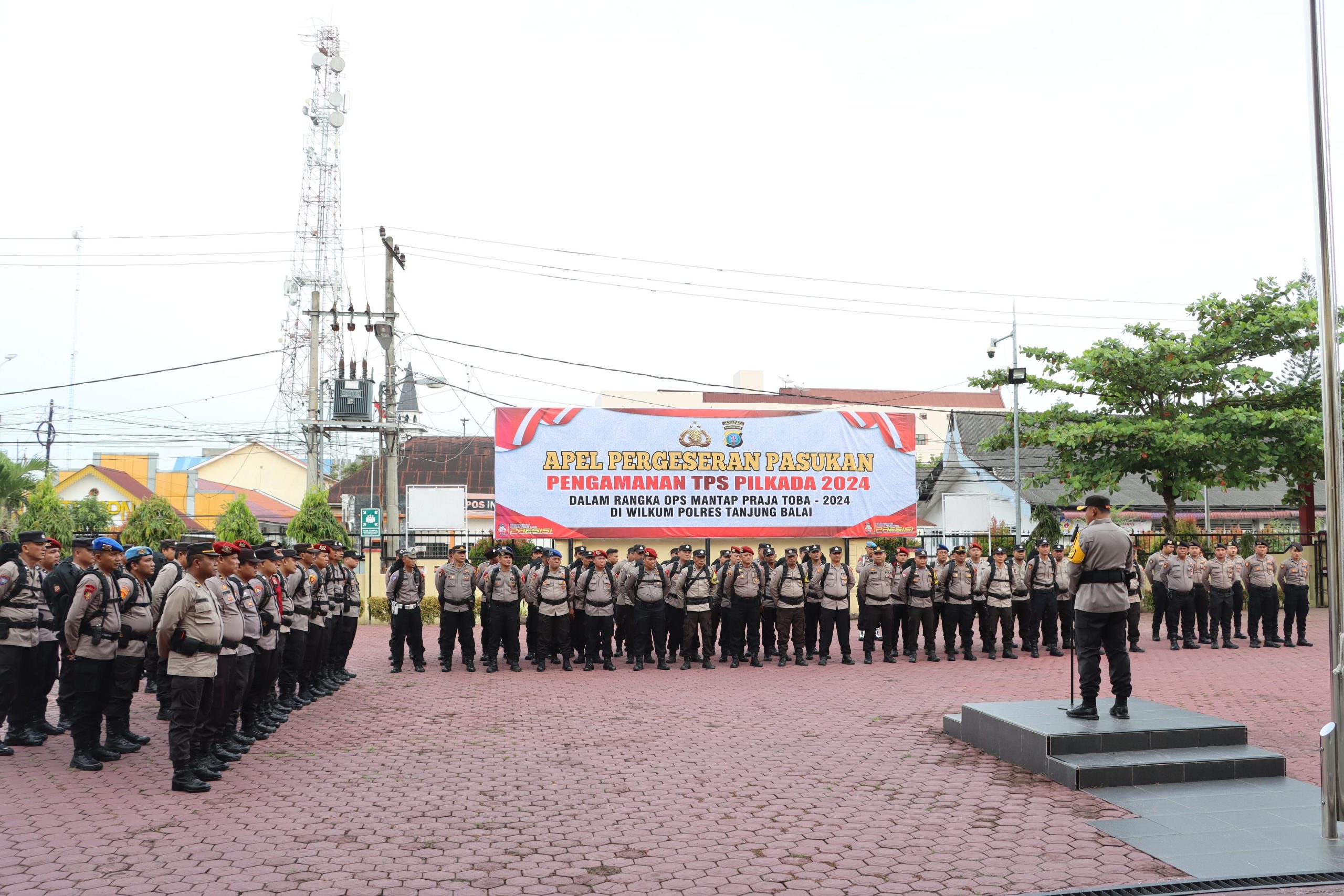 Polres Tanjungbalai Laksanakan Apel Pergeseran Pasukan Pengamanan TPS