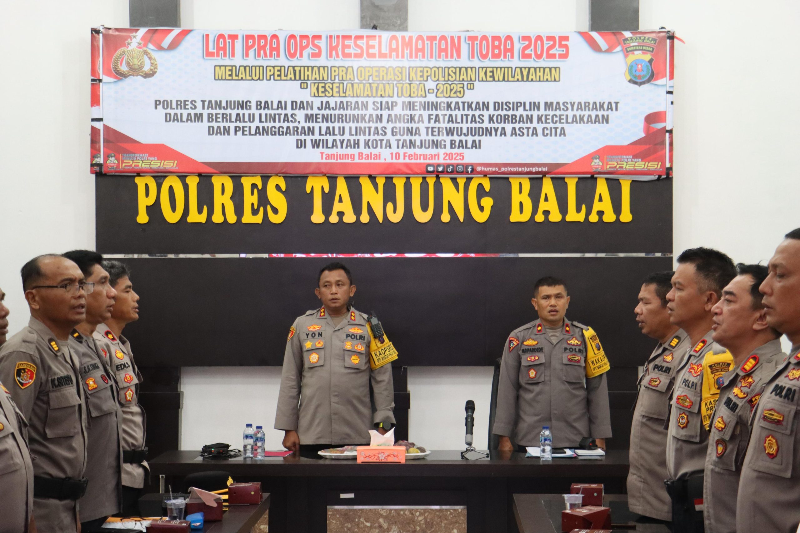 Polres Tanjungbalai Laksanakan Lat Pra Ops Keselamatan Toba 2025